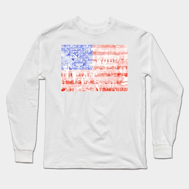 usa flag Long Sleeve T-Shirt by BekimART